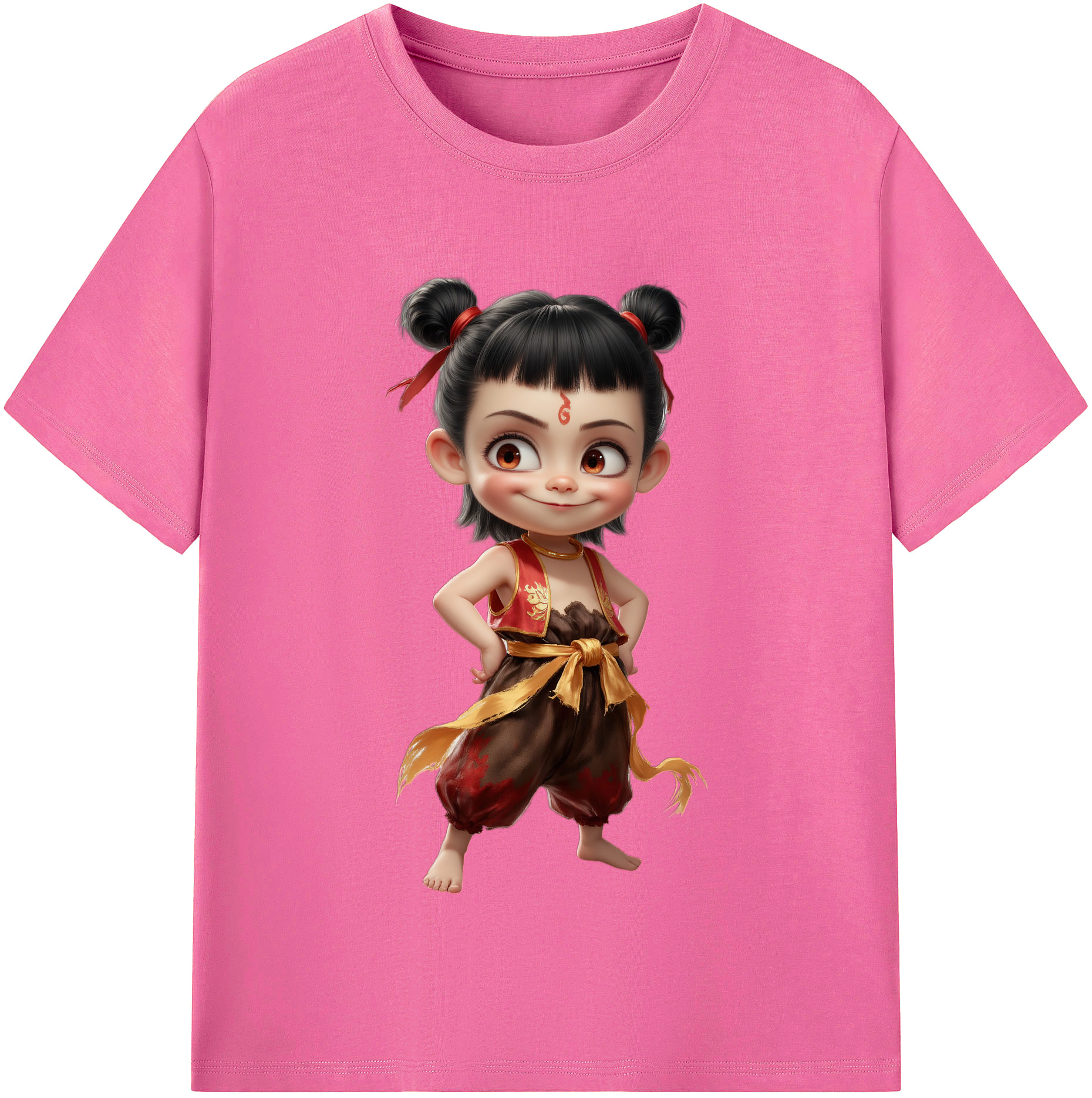 （画像用） Ne Zha 2 ナタ 魔童の大暴れ レディースカジュアルプリントTシャツ（綿100％）